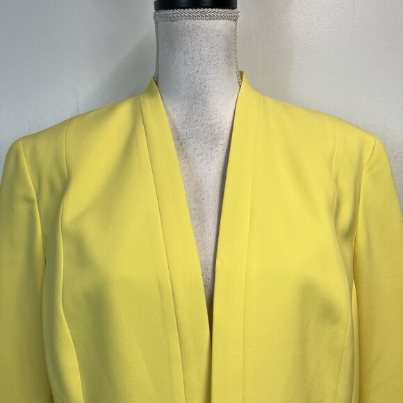 Evan Picone Black Label Women's Blazer Jacket Size 16 Canary Yellow Professional - Picture 3 of 9